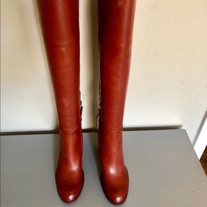 Sam Edelman rustic red leather boots